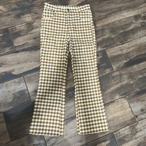 Hayden Golden and Cream Plaid Pants Size L